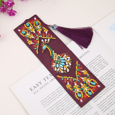 Gorgeous Peacock Leather Bookmark Diamond Painting Kits