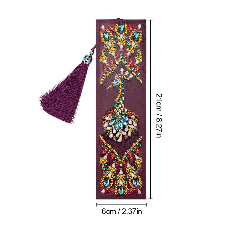 Gorgeous Peacock Leather Bookmark Diamond Painting Kits