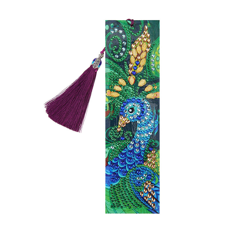 Green Peacock Leather Bookmark Diamond Painting Kits