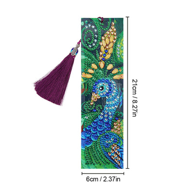 Green Peacock Leather Bookmark Diamond Painting Kits