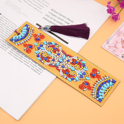 Orange Mandala Leather Bookmark Diamond Painting Kits