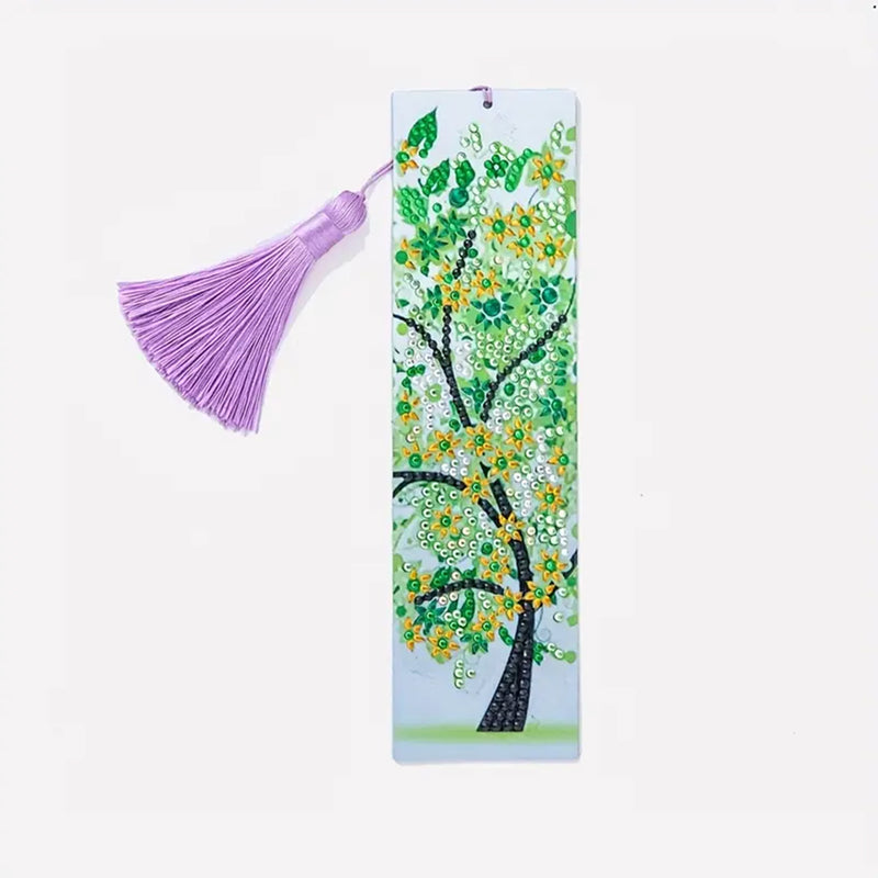 4Pcs Four Seasons Tree Leather Bookmark Diamond Painting Kits