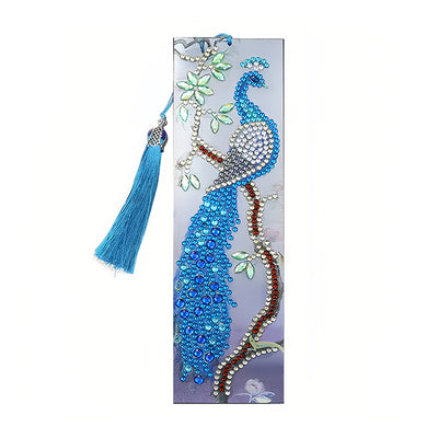 4Pcs Peacock, Parrot and Cat Leather Bookmark Diamond Painting Kits