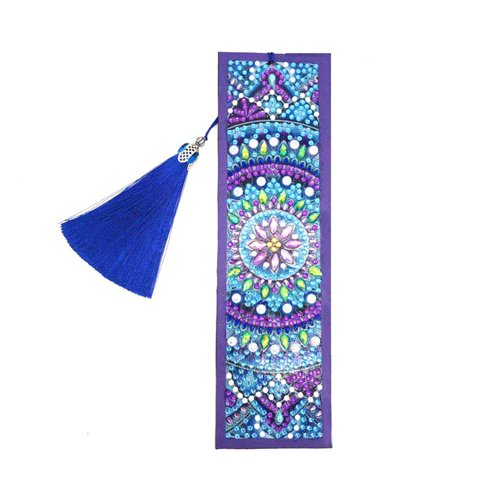 Blue Mandala Leather Bookmark Diamond Painting Kits