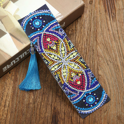 4Pcs Colorful Mandala Leather Bookmark Diamond Painting Kits