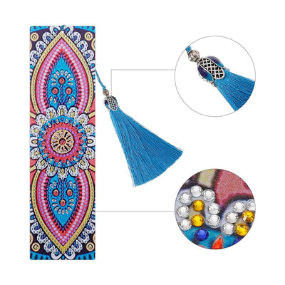 4Pcs Colorful Mandala Leather Bookmark Diamond Painting Kits