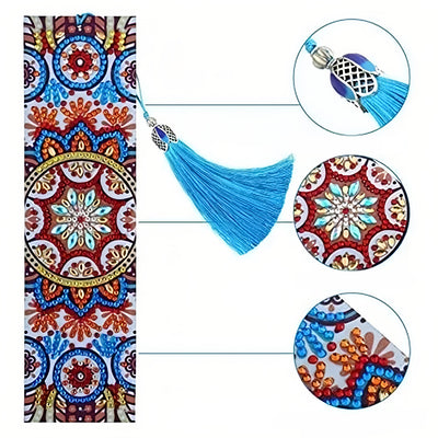 4Pcs Vintage Mandala Leather Bookmark Diamond Painting Kits