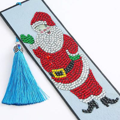 4Pcs Santa Claus Leather Bookmark Diamond Painting Kits