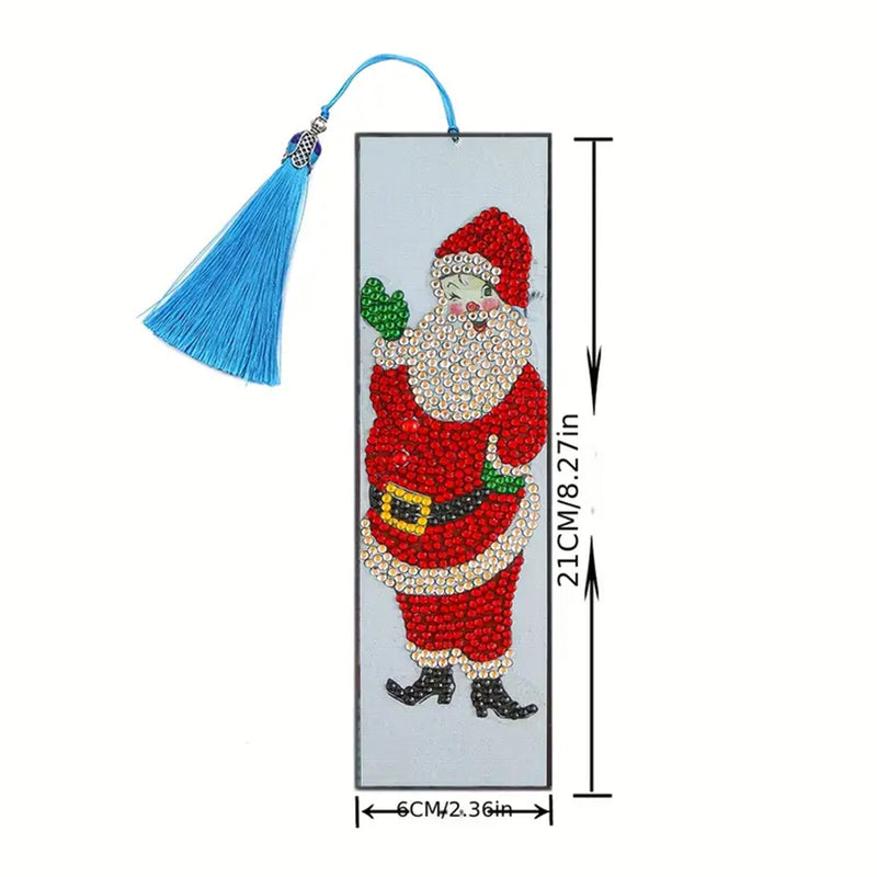 4Pcs Santa Claus Leather Bookmark Diamond Painting Kits