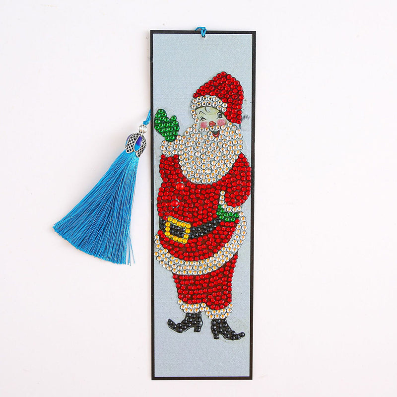 4Pcs Santa Claus Leather Bookmark Diamond Painting Kits