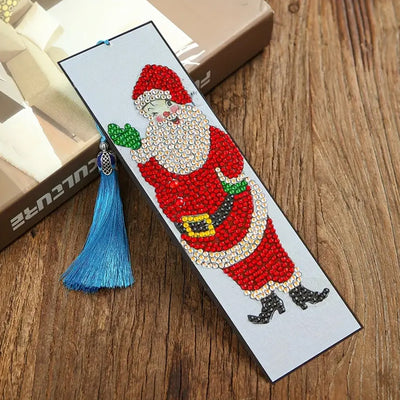 4Pcs Santa Claus Leather Bookmark Diamond Painting Kits