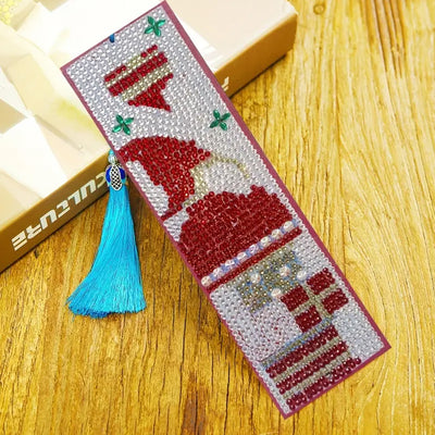 4Pcs Santa Claus Leather Bookmark Diamond Painting Kits