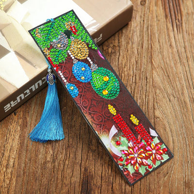 1/5Pcs Christmas Decorations Leather Bookmark Diamond Painting Kits