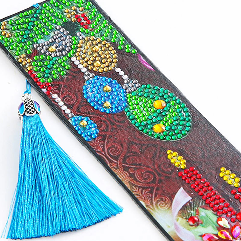 1/5Pcs Christmas Decorations Leather Bookmark Diamond Painting Kits