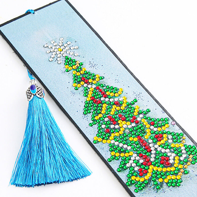 1/5Pcs Christmas Decorations Leather Bookmark Diamond Painting Kits