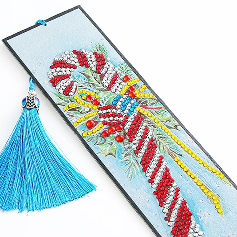 1/5Pcs Christmas Decorations Leather Bookmark Diamond Painting Kits