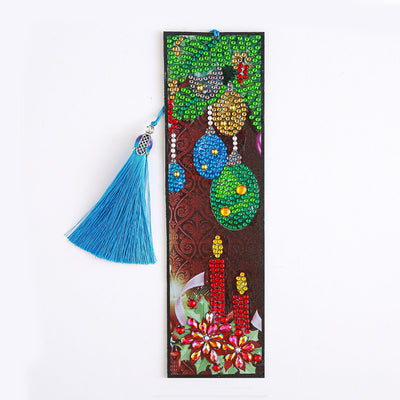 1/5Pcs Christmas Decorations Leather Bookmark Diamond Painting Kits