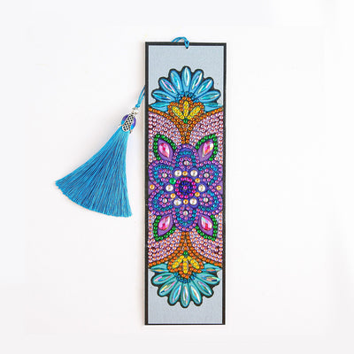 4Pcs Symmetrical Mandala Pattern Leather Bookmark Diamond Painting Kits