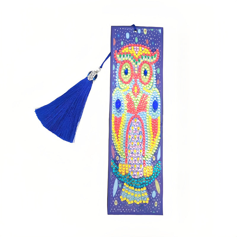 Owl with Wide Eyes Leather Bookmark Diamond Painting Kits