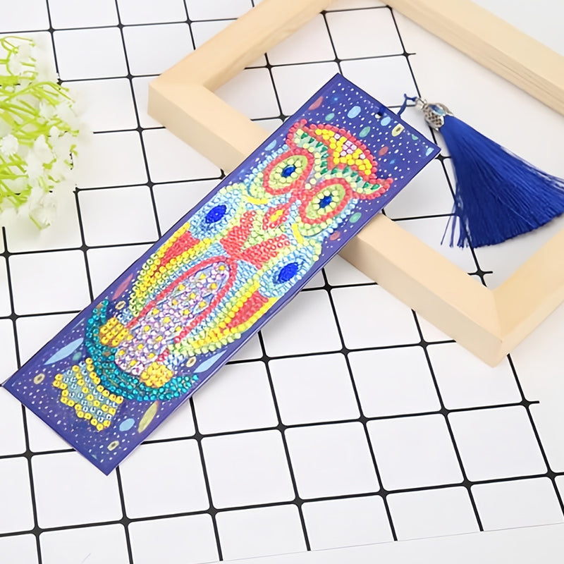 Owl with Wide Eyes Leather Bookmark Diamond Painting Kits