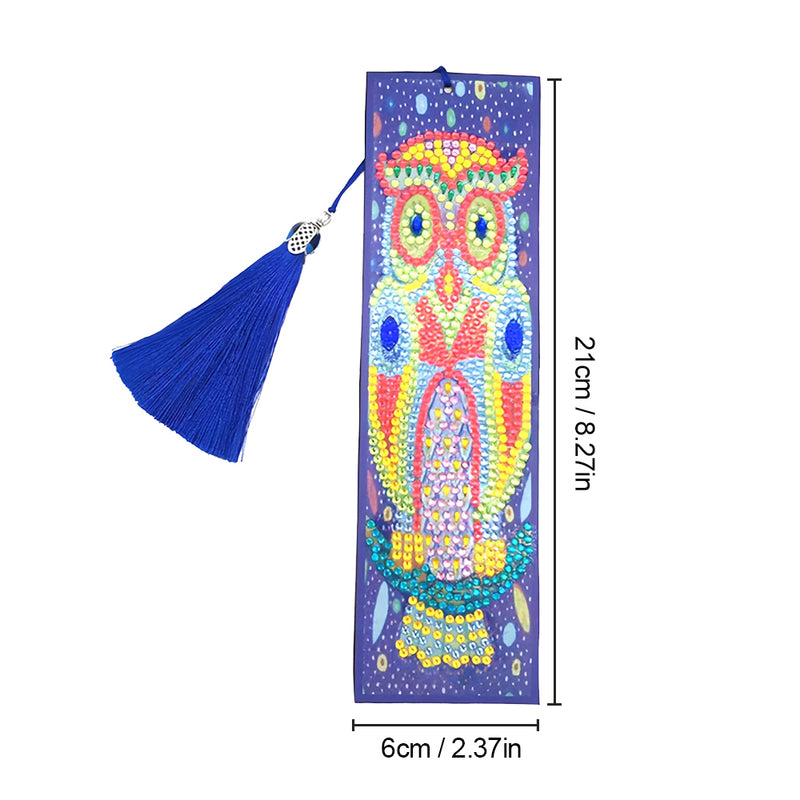 Owl with Wide Eyes Leather Bookmark Diamond Painting Kits