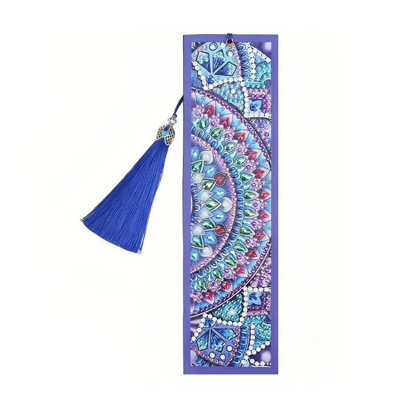 Blue Purple Mandala Leather Bookmark Diamond Painting Kits