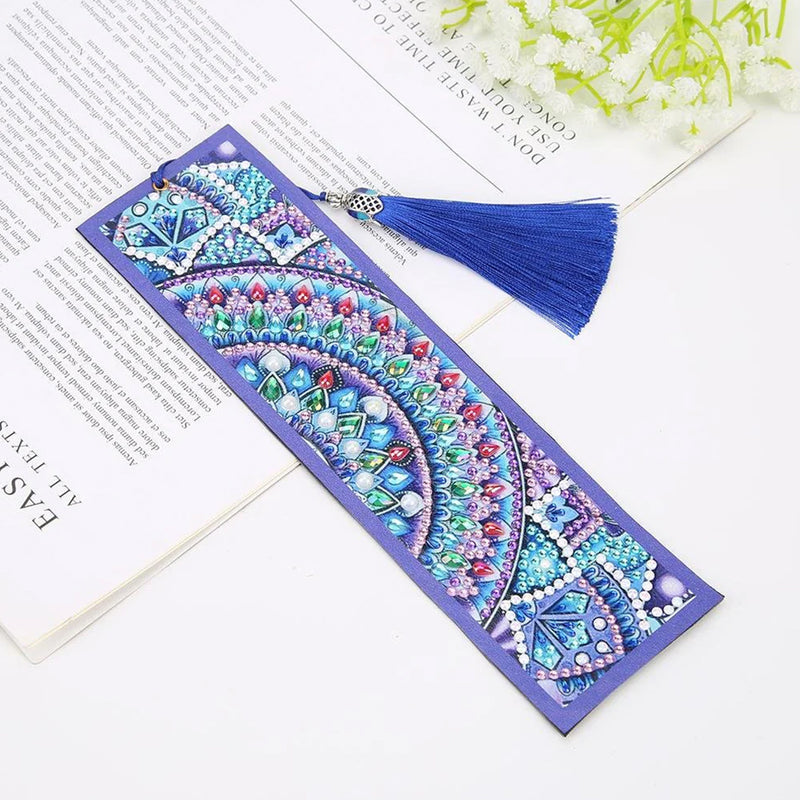 Blue Purple Mandala Leather Bookmark Diamond Painting Kits