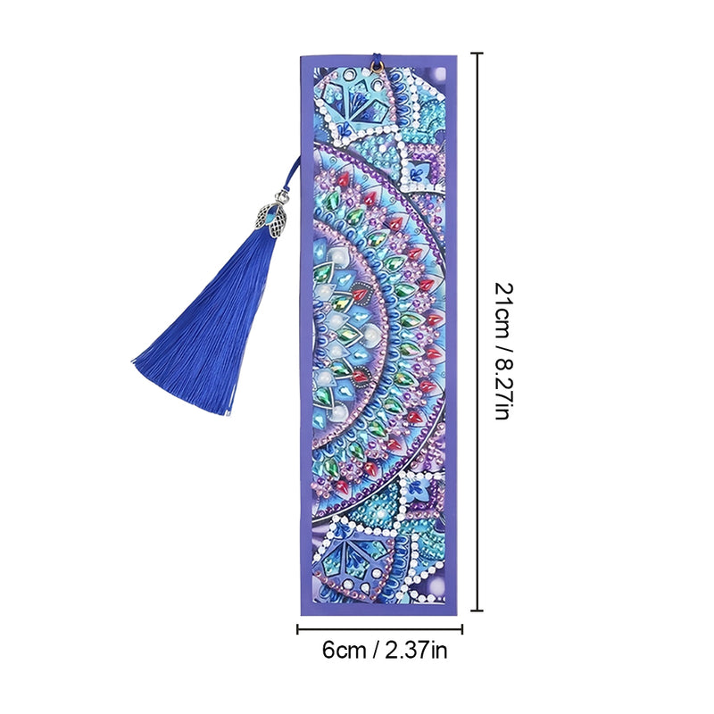 Blue Purple Mandala Leather Bookmark Diamond Painting Kits