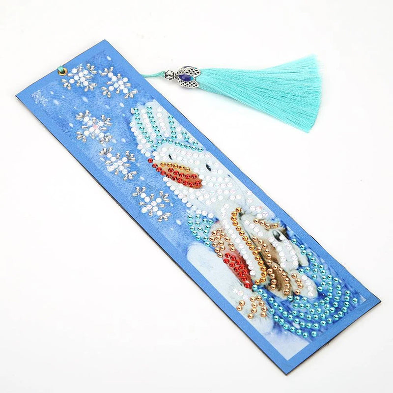 Snowman and Puppy Leather Bookmark Diamond Painting Kits