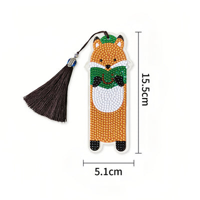 5Pcs Cute Animals Acrylic Bookmark Diamond Painting Kits