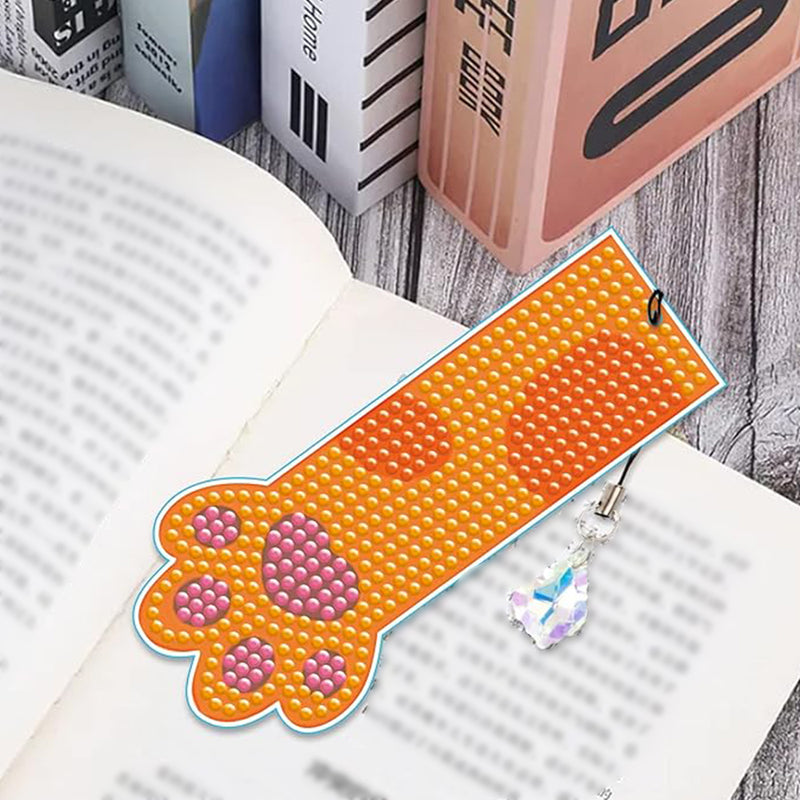 6Pcs Cute Cat Paw Acrylic Bookmark Diamond Painting Kits