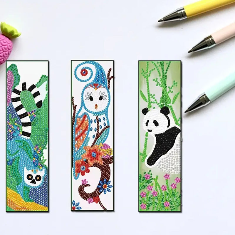 10Pcs Cute Animals Acrylic Bookmark Diamond Painting Kits