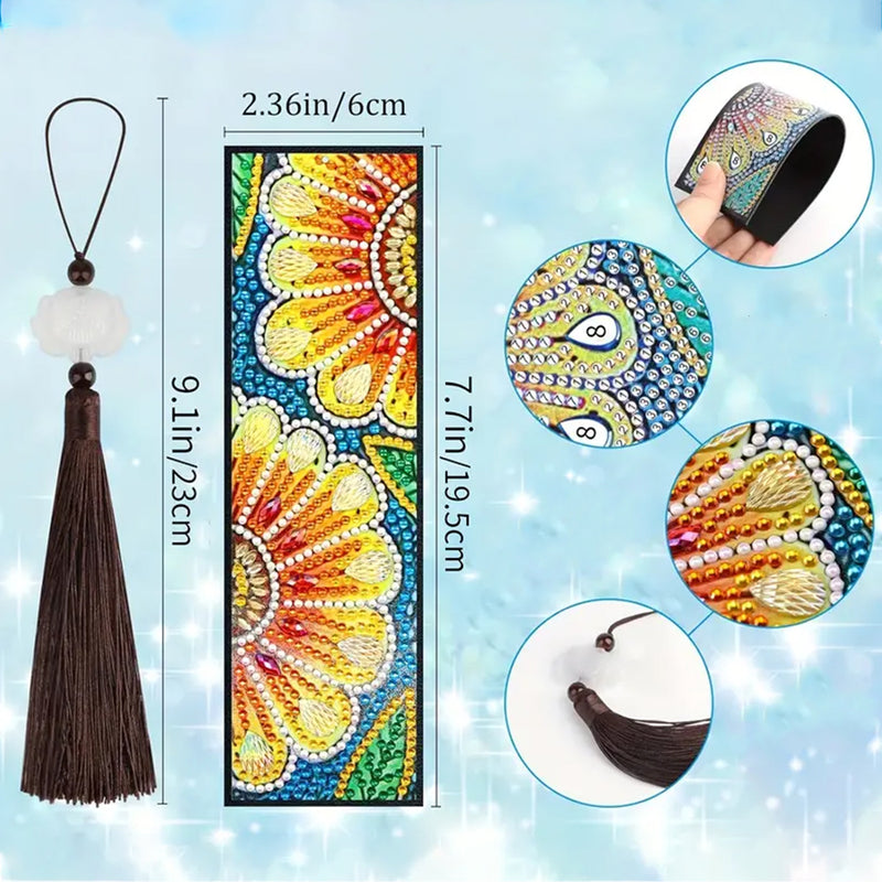 3Pcs Beautiful Mandala Leather Bookmark Diamond Painting Kits