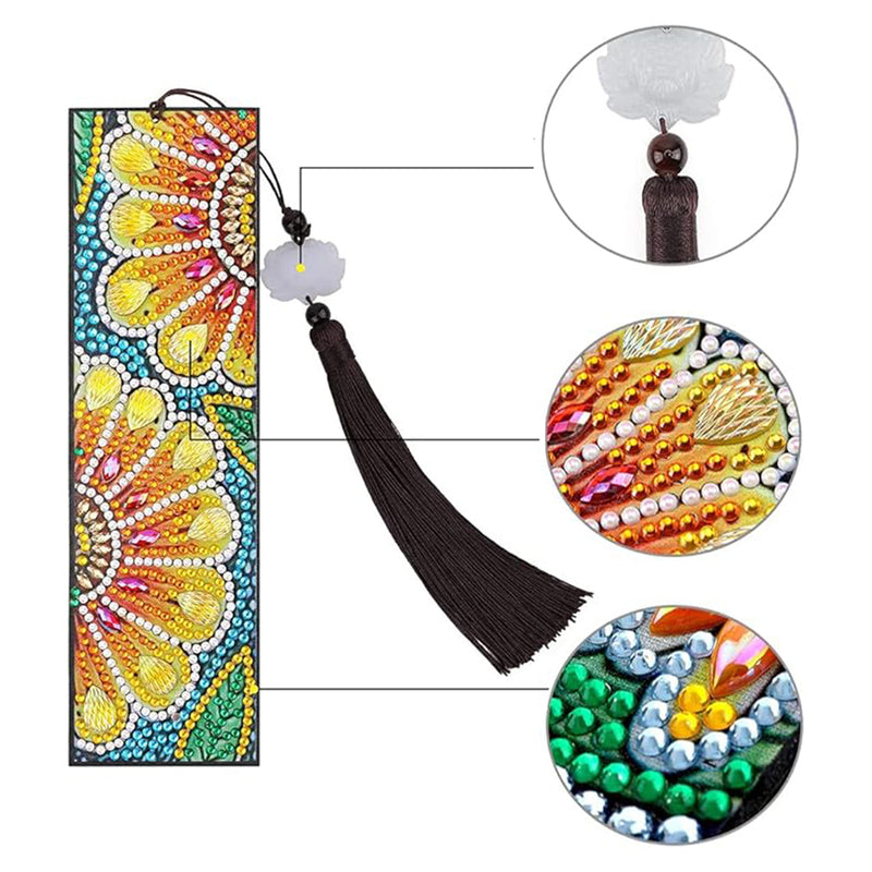 3Pcs Beautiful Mandala Leather Bookmark Diamond Painting Kits