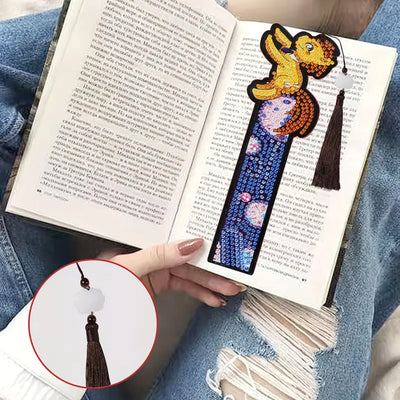 1/5Pcs Cartoon Unicorn and Fish Leather Bookmark Diamond Painting Kits