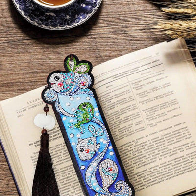 1/5Pcs Cartoon Unicorn and Fish Leather Bookmark Diamond Painting Kits