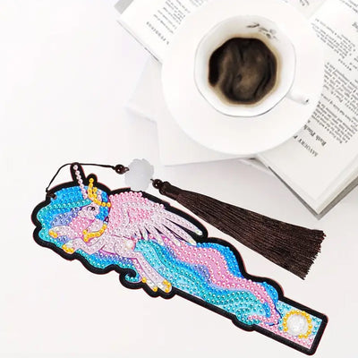 1/5Pcs Cartoon Unicorn and Fish Leather Bookmark Diamond Painting Kits