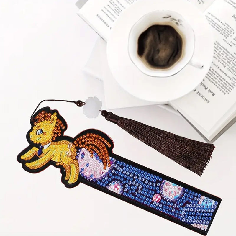 1/5Pcs Cartoon Unicorn and Fish Leather Bookmark Diamond Painting Kits