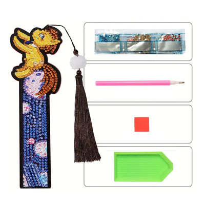 1/5Pcs Cartoon Unicorn and Fish Leather Bookmark Diamond Painting Kits