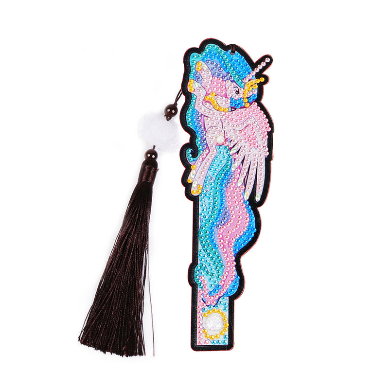 1/5Pcs Cartoon Unicorn and Fish Leather Bookmark Diamond Painting Kits