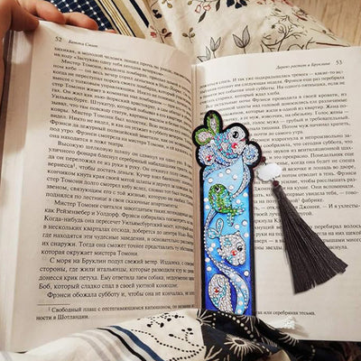 1/5Pcs Cartoon Unicorn and Fish Leather Bookmark Diamond Painting Kits