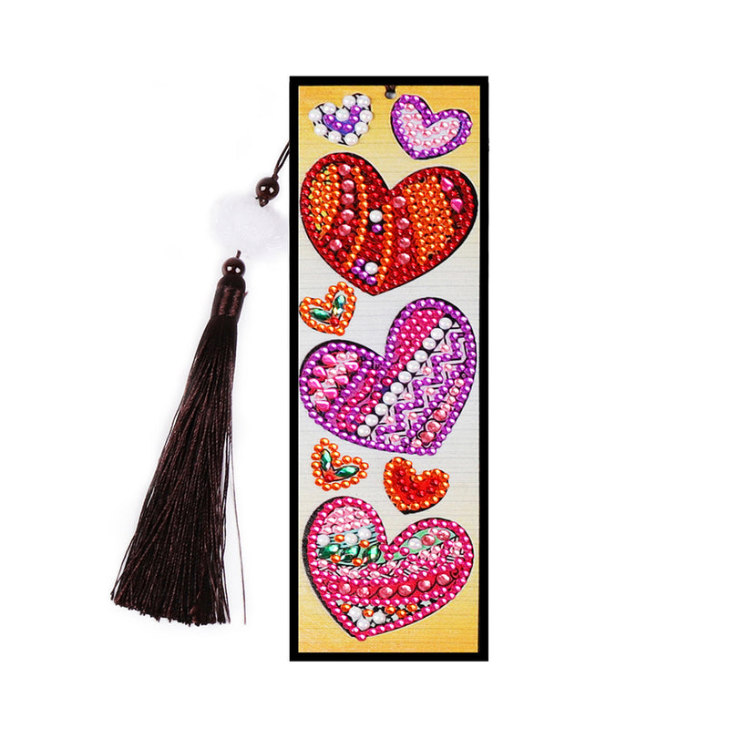 2Pcs Sunflower and Red Heart Leather Bookmark Diamond Painting Kits