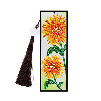 2Pcs Sunflower and Red Heart Leather Bookmark Diamond Painting Kits