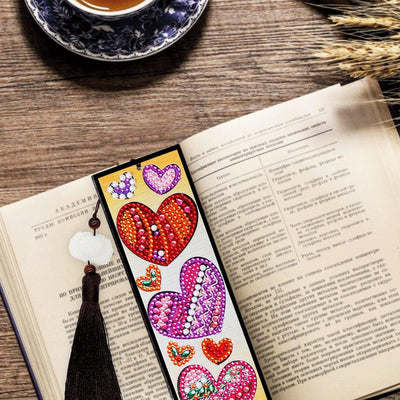 2Pcs Sunflower and Red Heart Leather Bookmark Diamond Painting Kits