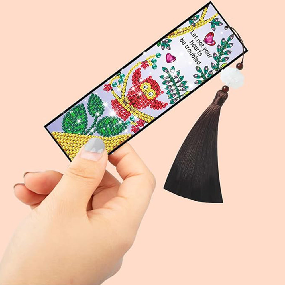 3Pcs Owl, Nest and Flowers Leather Bookmark Diamond Painting Kits