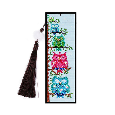 2Pcs Owl's Family Leather Bookmark Diamond Painting Kits