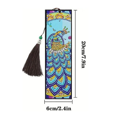 3Pcs Different Styles of Peacocks Leather Bookmark Diamond Painting Kits