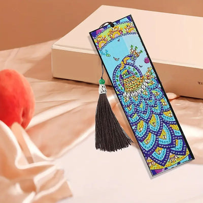 3Pcs Different Styles of Peacocks Leather Bookmark Diamond Painting Kits