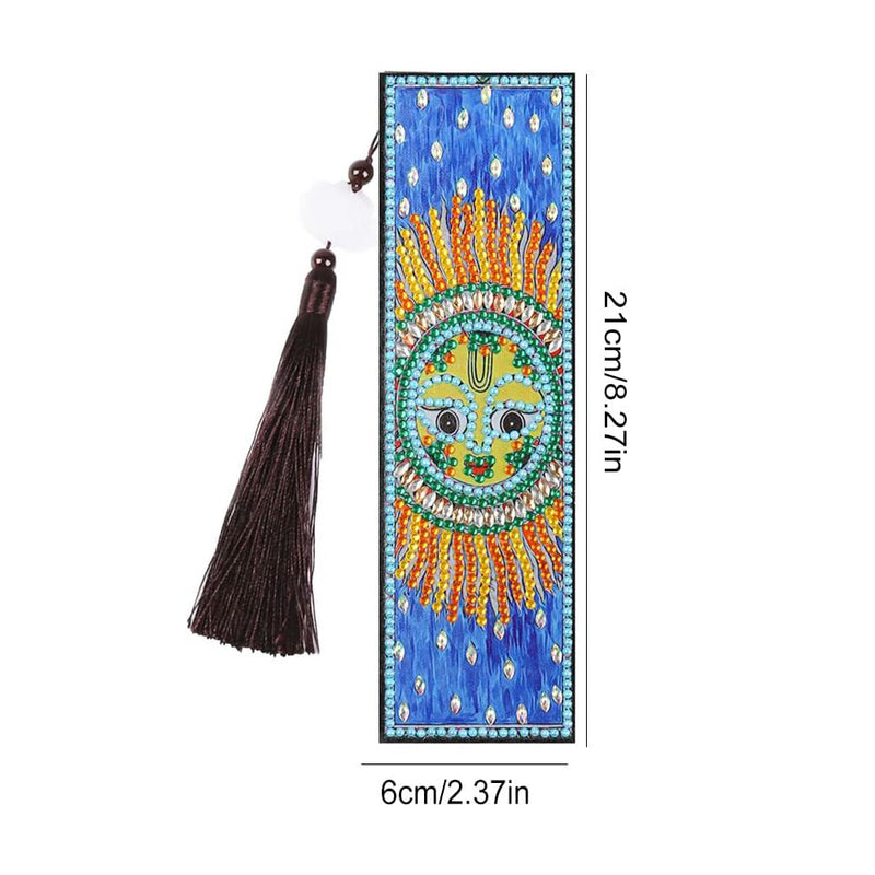 2Pcs Abstract Cartoon Sun Leather Bookmark Diamond Painting Kits