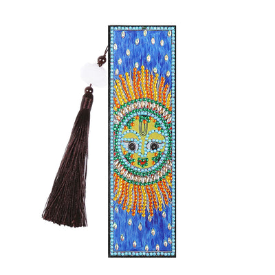 2Pcs Abstract Cartoon Sun Leather Bookmark Diamond Painting Kits